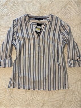 Tommy Hilfiger Tunic Top in White and Navy